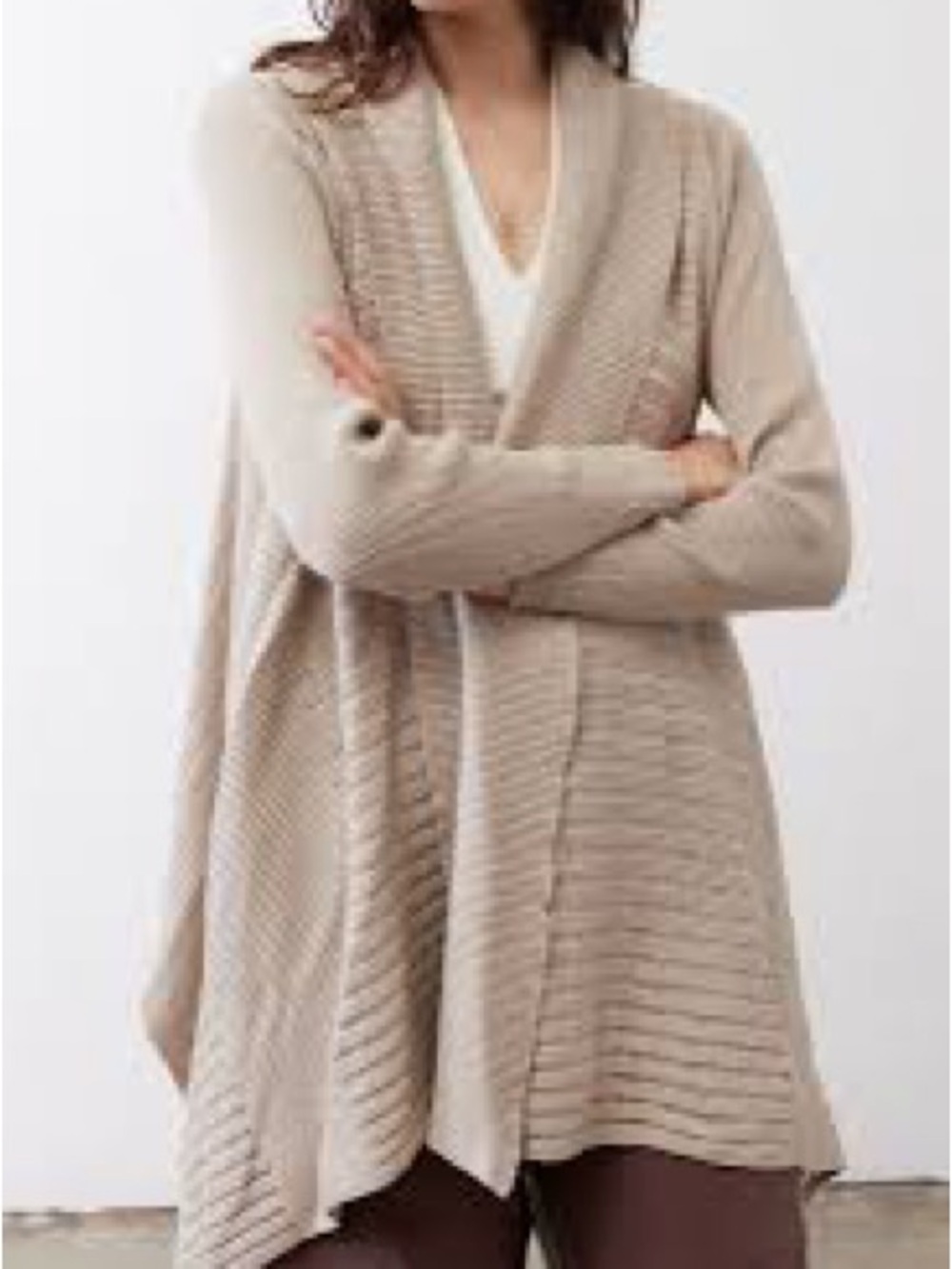 Matilda Jane “Let’s Getaway” Draped, Open-Front Ribbed Cardigan